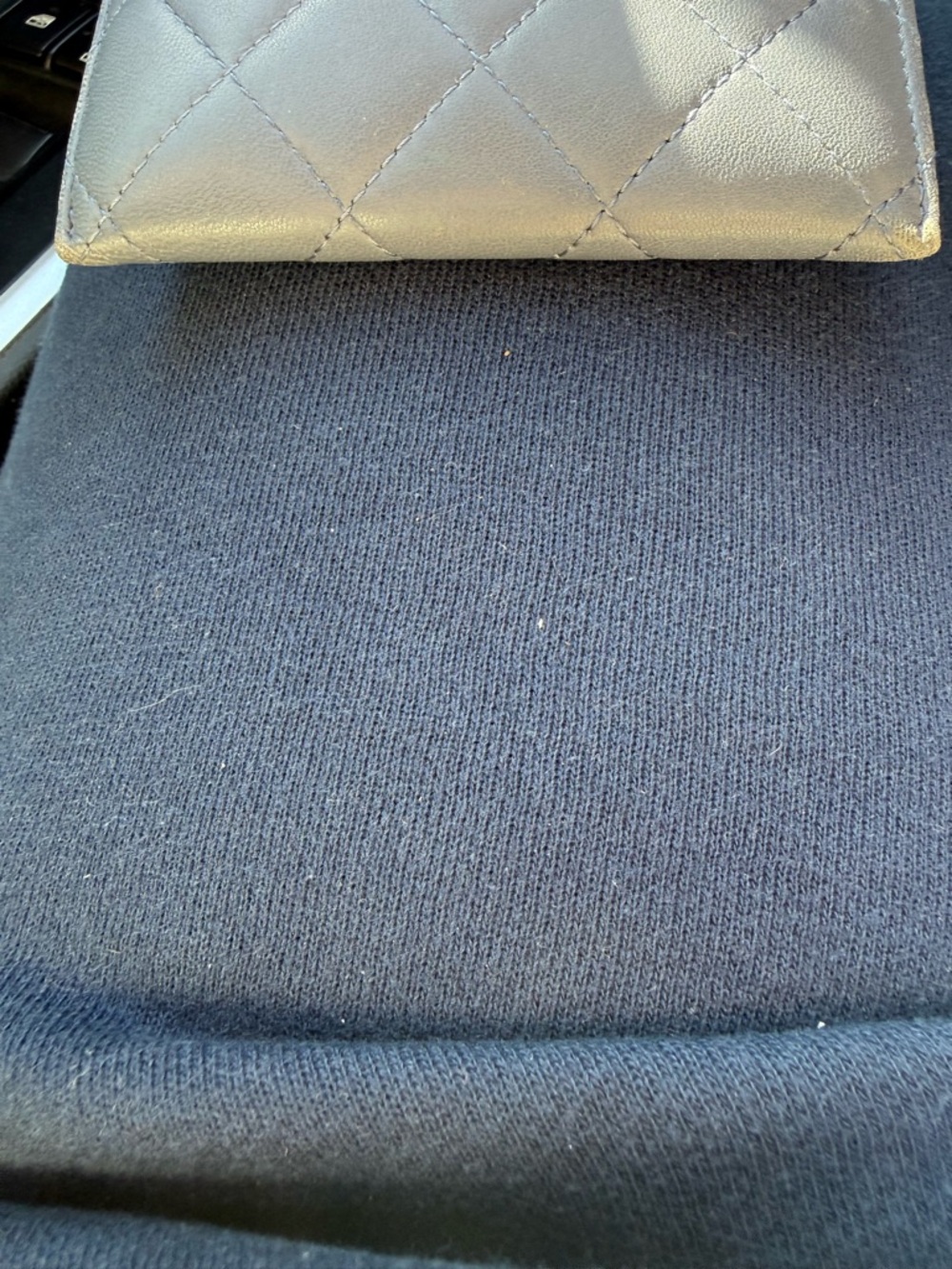 CHANEL Quilted Card Holder in Metallic Gray with Gold CC - Picture 7 of 11